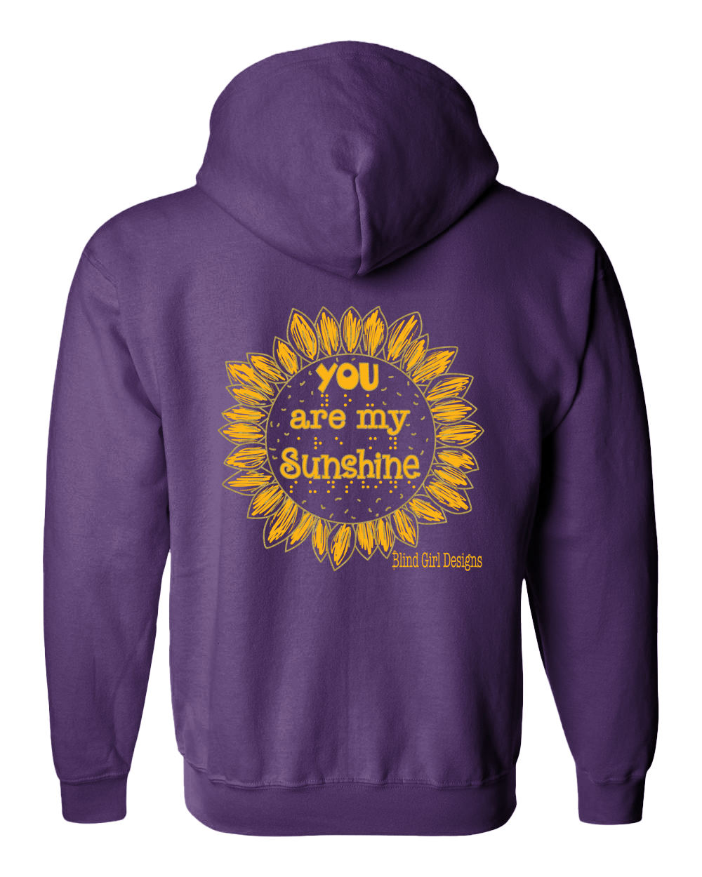3D! Sunflower Zip Hoodie - Purple