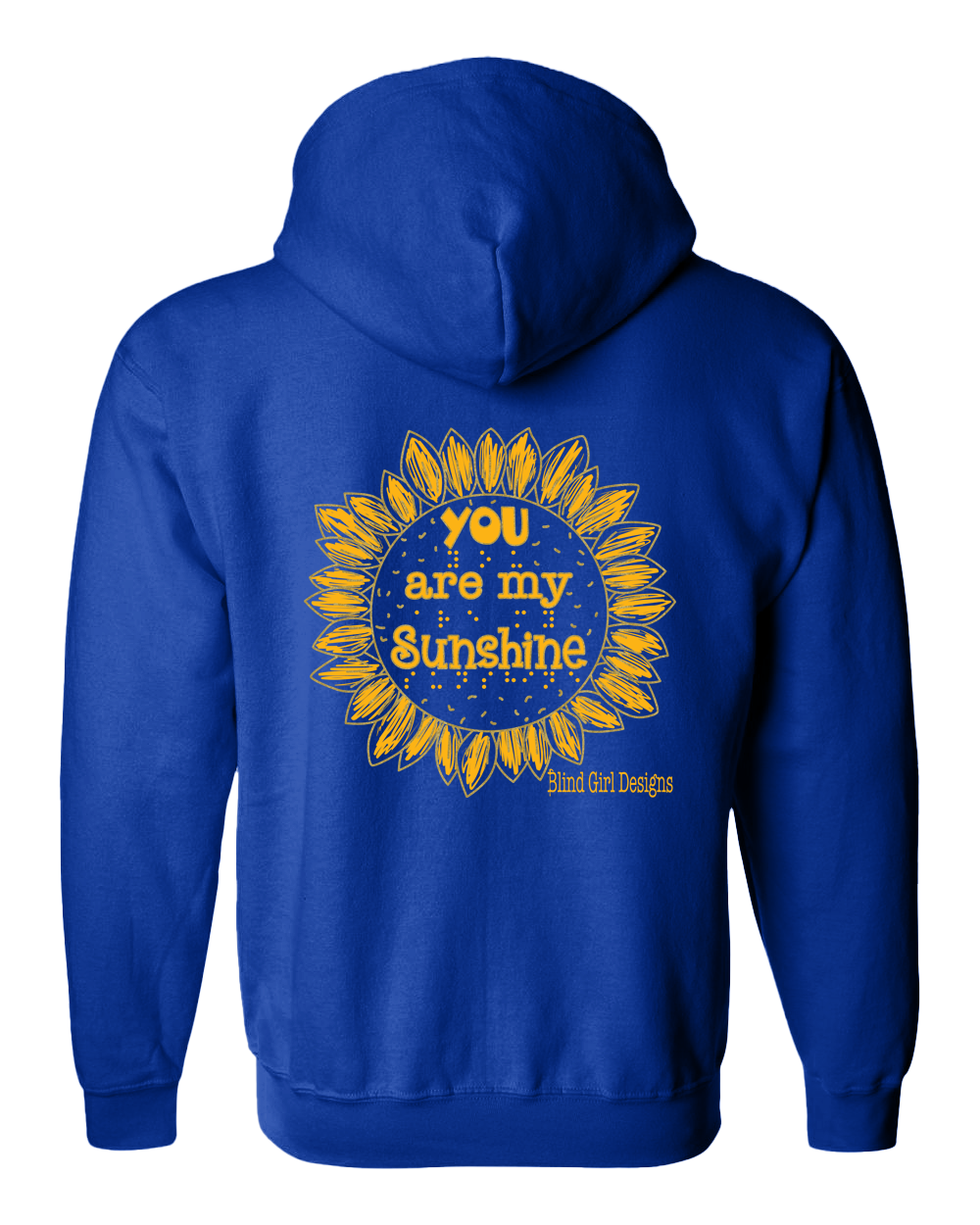 New 3D sunflower zip hoodie royal blue
