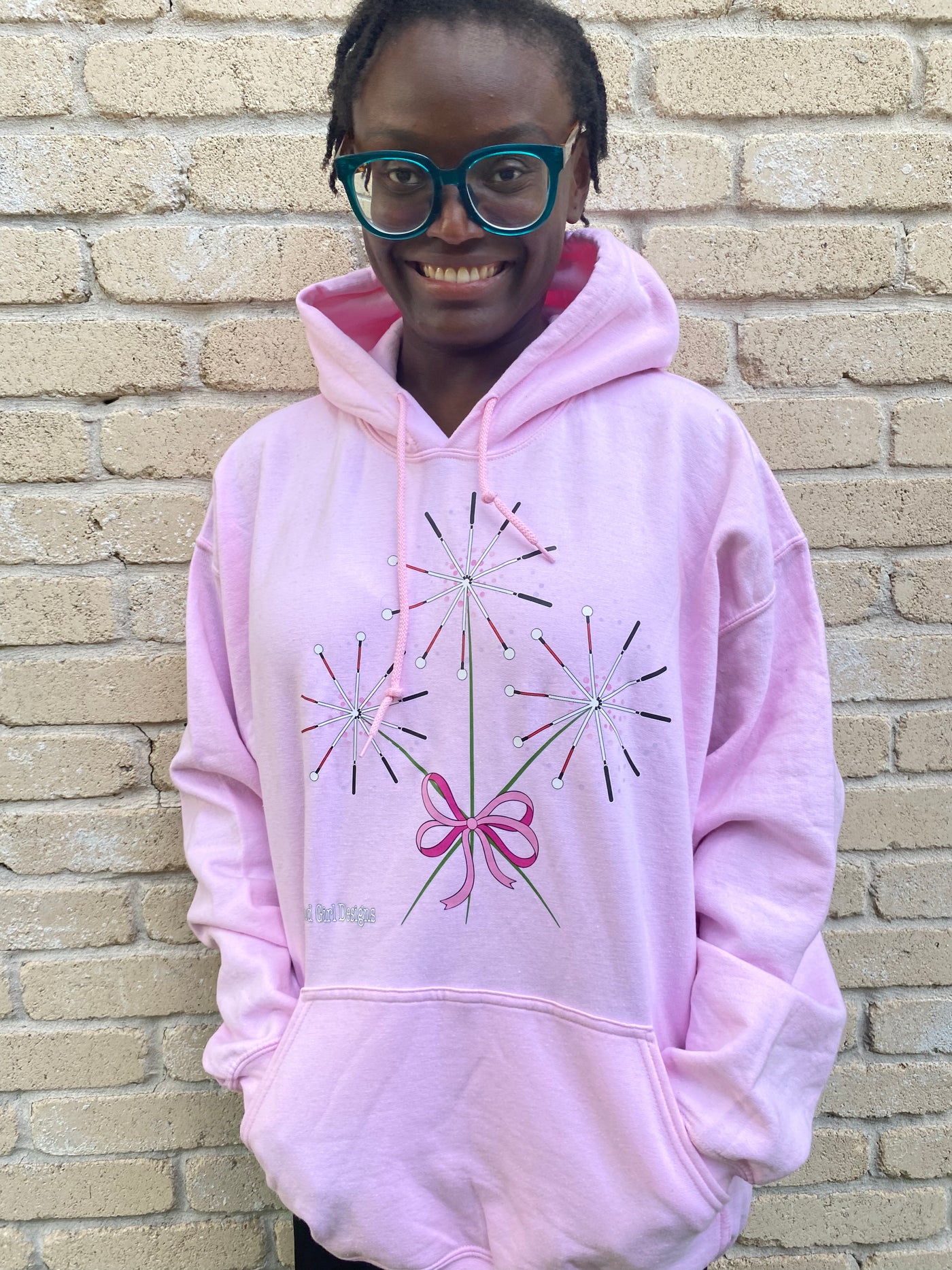 Sale! Floral Bouquet of Blind Canes Hoodie - Pink