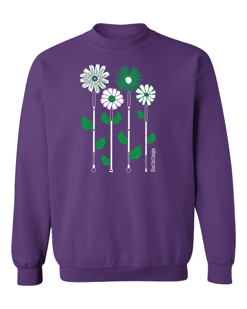 3D Pretty Daisies Sweatshirt - purple