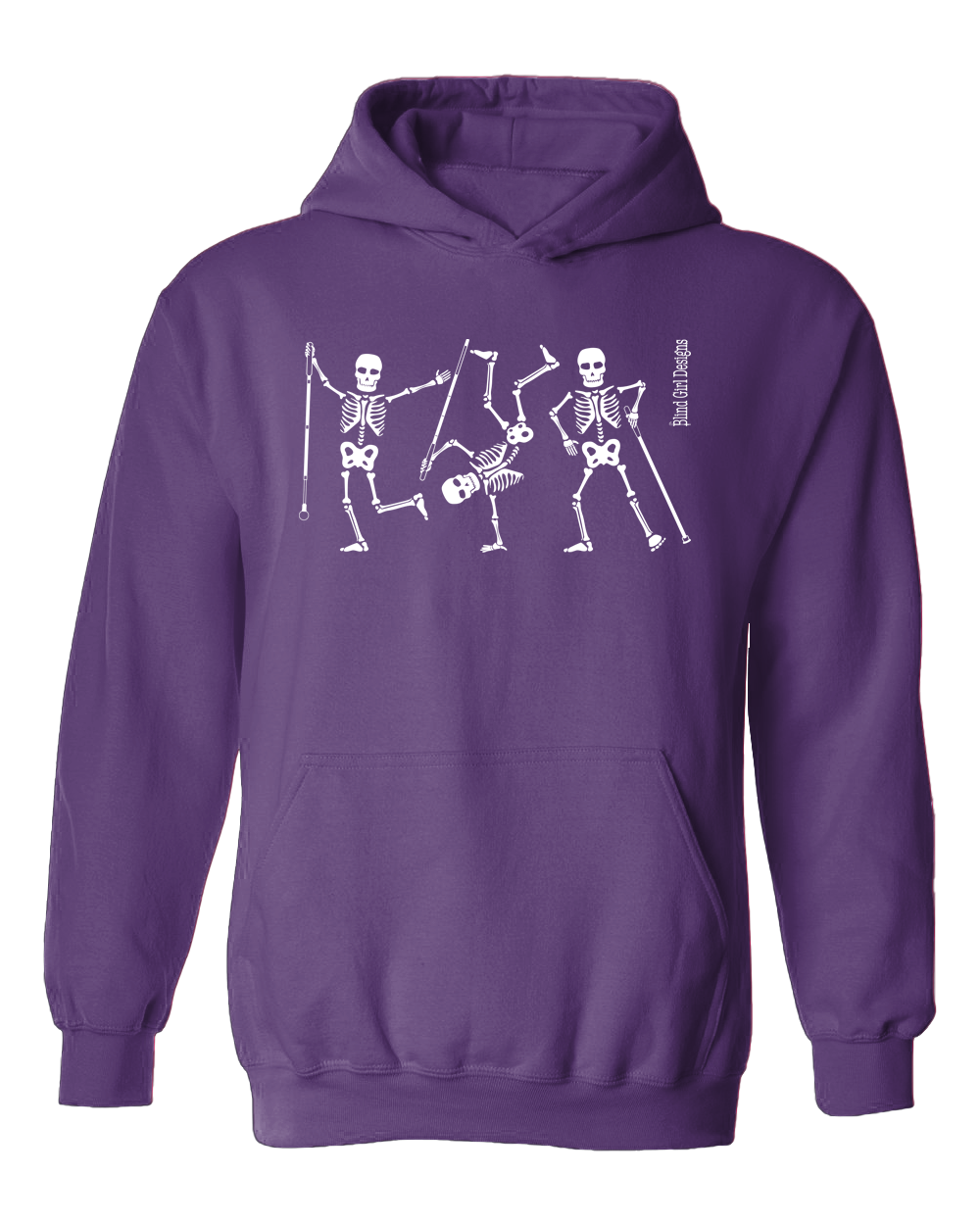 New! Dancing Skeletons 3D Glow-in-the-Dark Hoodie - purple