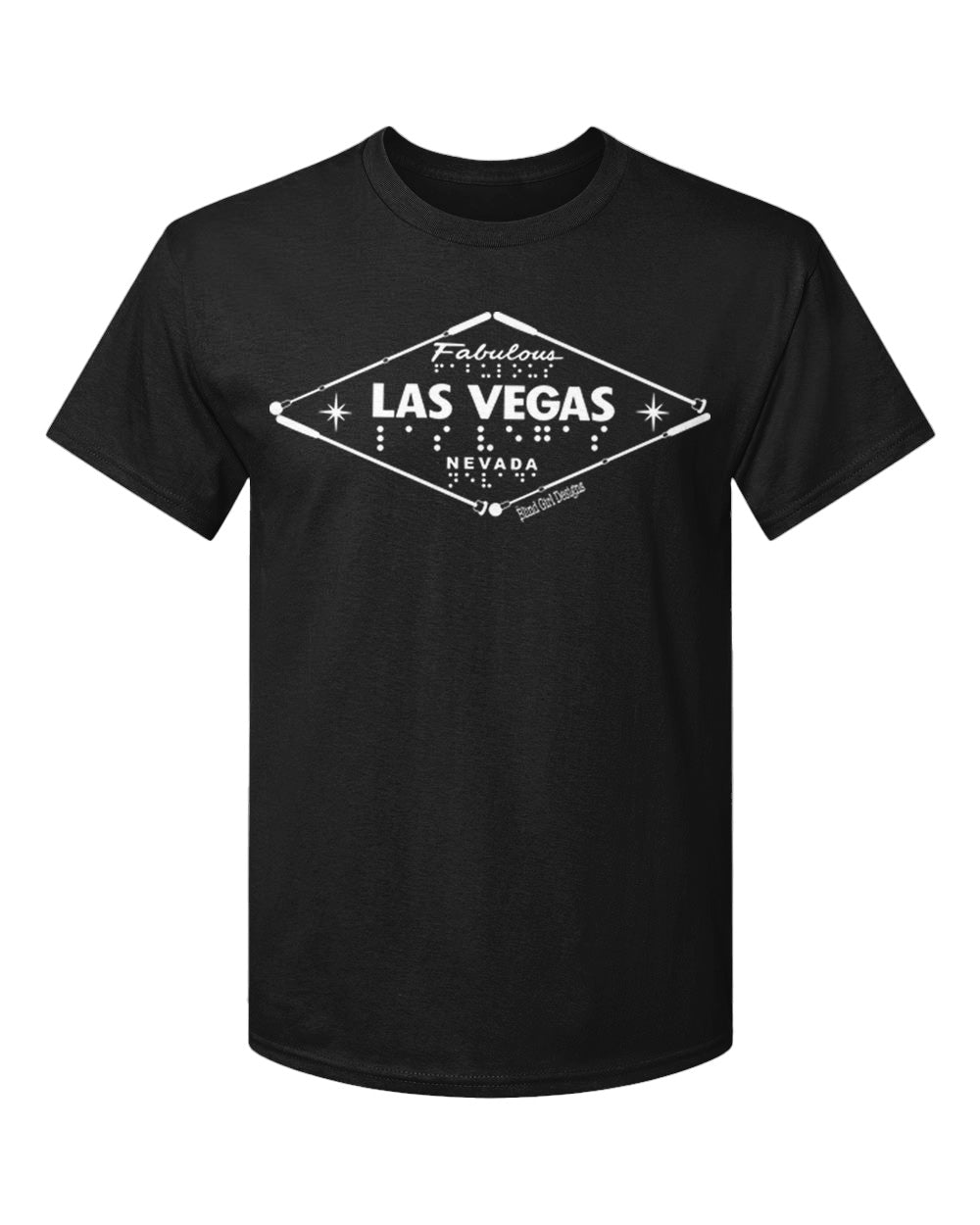SALE! Fabulous Las Vegas White Cane Crew  T shirt  Black
