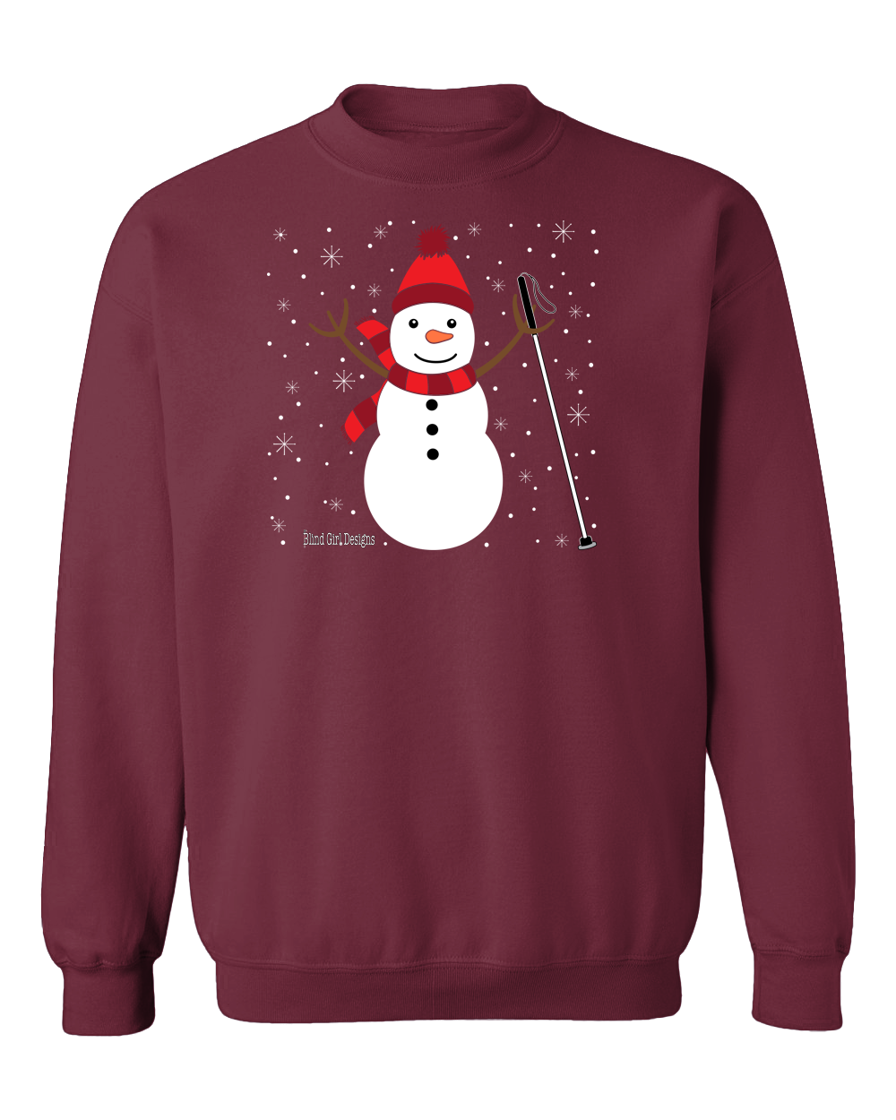 Jolly white cane snowman SWEATSHIRT carolina berry