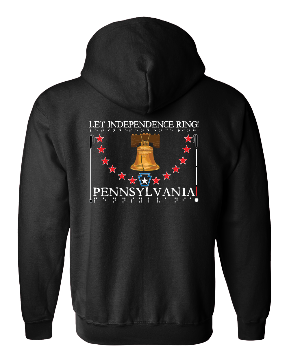 Pennsylvania Zip Hoodie  - Black
