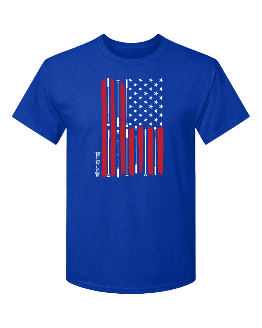 Beautiful American flag T-shirt royal blue