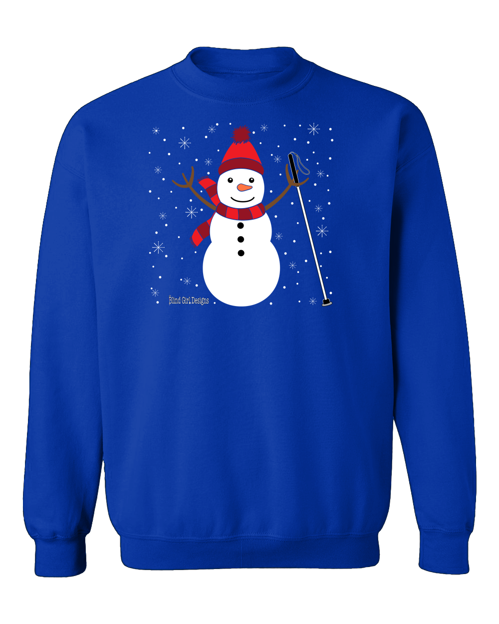 Jolly white cane snowman SWEATSHIRT royal