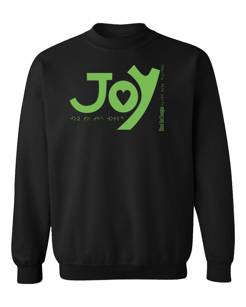 New 3D JOY Sweatshirt - Green Glitter Ink