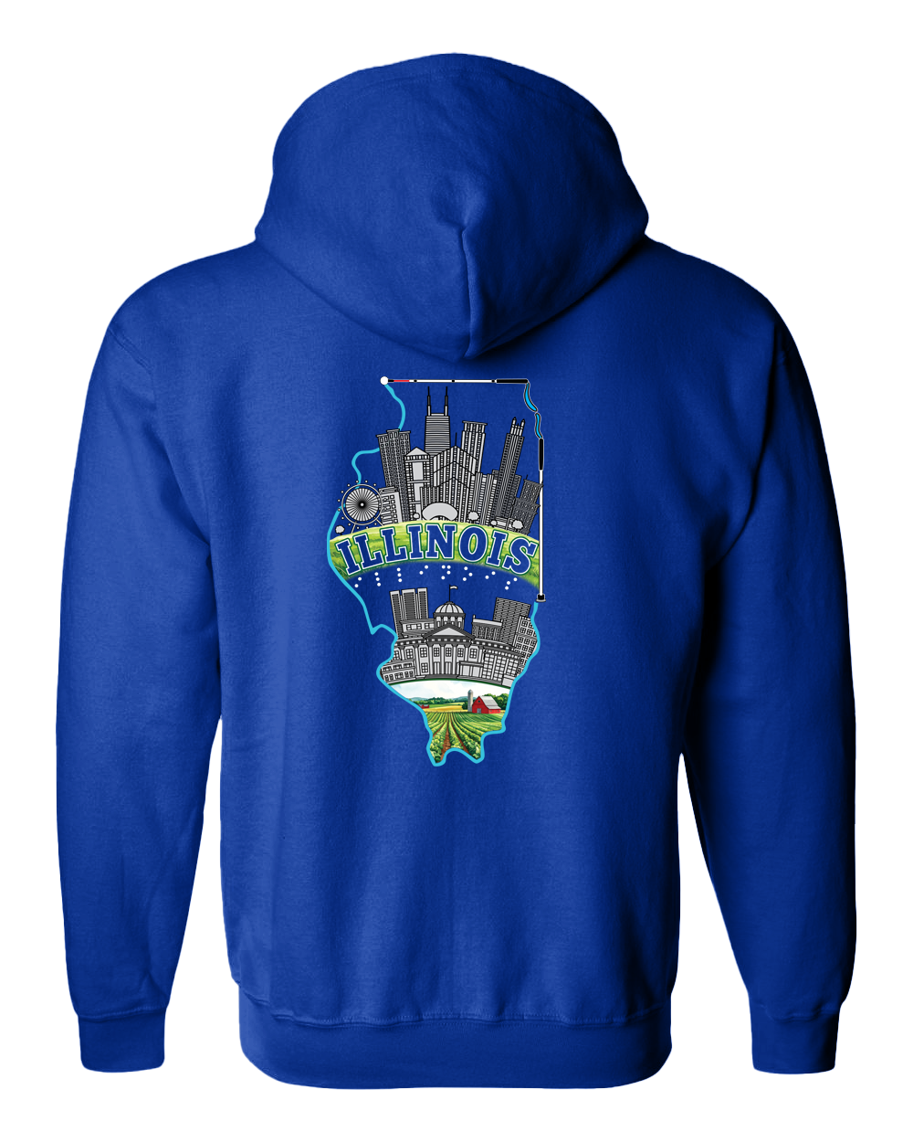 Beautiful Illinois Zip Hoodie - Royal Blue