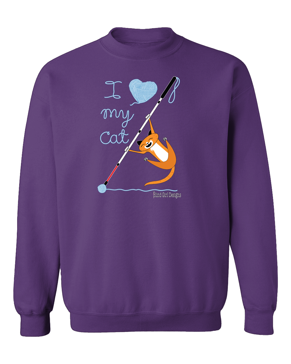 I Love My Cat! Sweatshirt - Purple