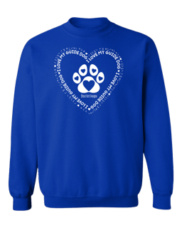 3D I Love My Guide Dog Crewneck Sweatshirt - Royal Blue