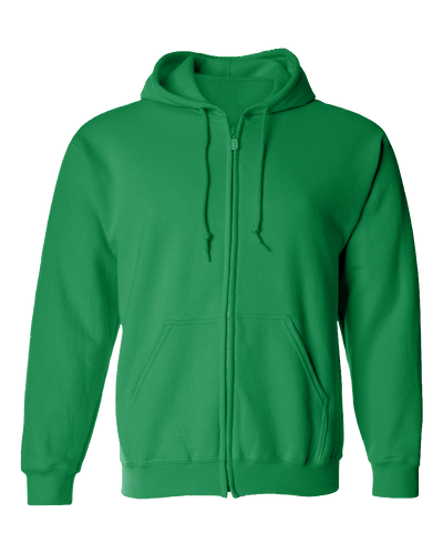 3D Tactile! Nebraska State Full Zip Hoodie - Irish Green