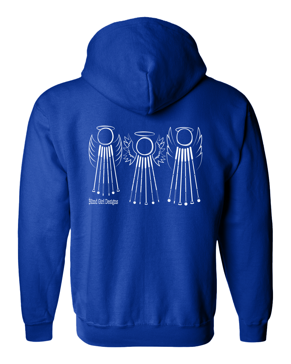 Tactile 3 Sweet White Cane Angels Full Zip Hoodie - Royal Blue