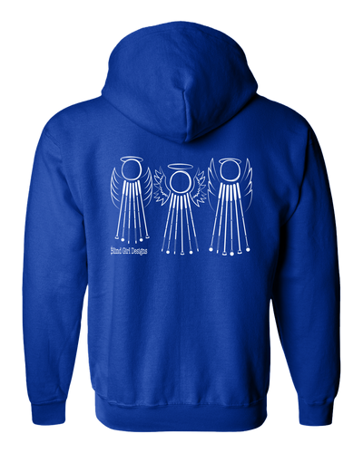 Tactile 3 Sweet White Cane Angels Full Zip Hoodie - Royal Blue