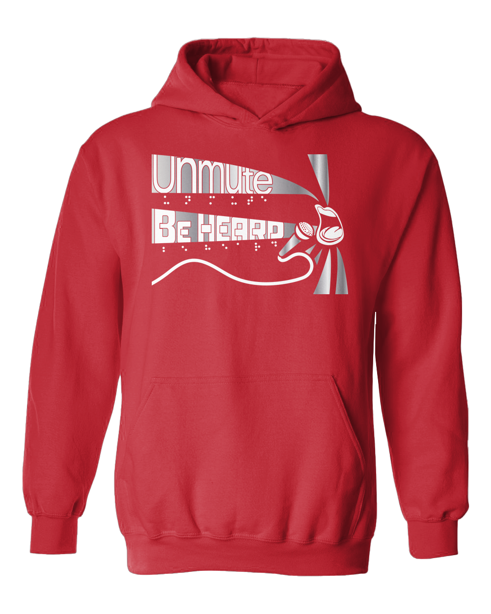 Unmute/ Be heard hoodie Red