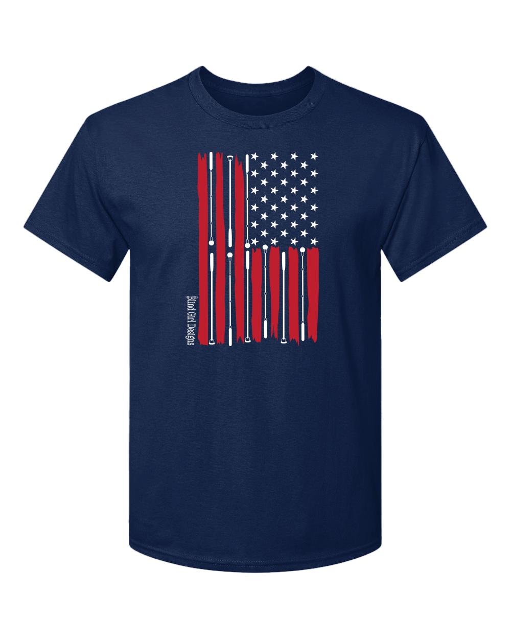 Beautiful American flag T-shirt navy blue