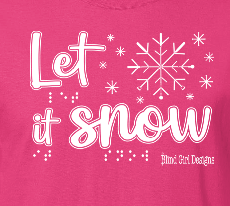 New! Tactile “Let It Snow!” Glow-in-the-Dark Hoodie - Vibrant Pink