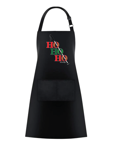 Ho ho ho! White cane Apron - Black