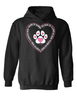 Home Is Where My Dog Is Hoodie - Black