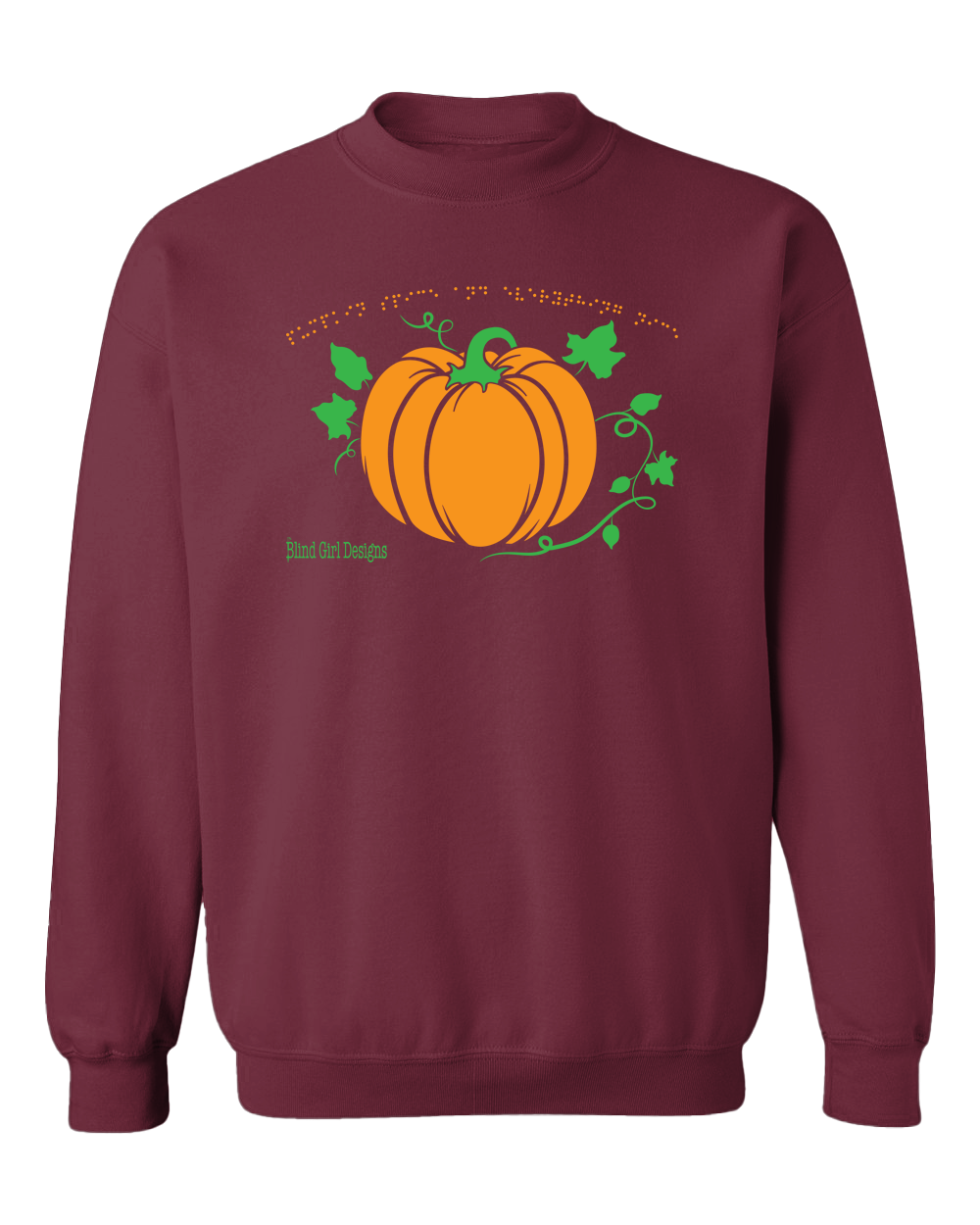 New!3D  Harvest Pumpkin Spice Crew Sweatshirt - Berry