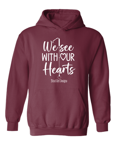 Tactile We See With Our Hearts Hoodie - Deep Berry