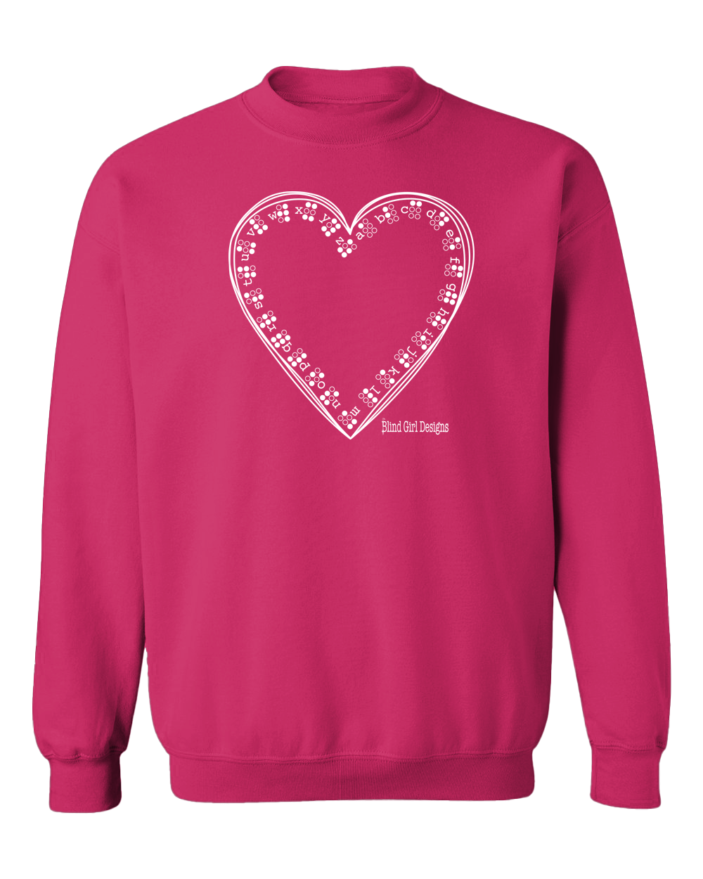 3D Tactile Braille Heart Sweatshirt - Pink