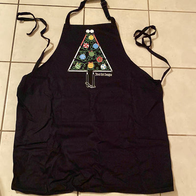 Apron with  colorful Christmas tree