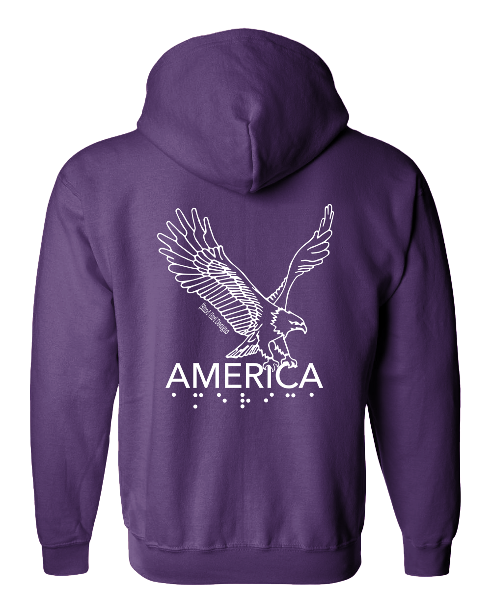 3D Tactile American Eagle Full Zip Hoodie Purple Small