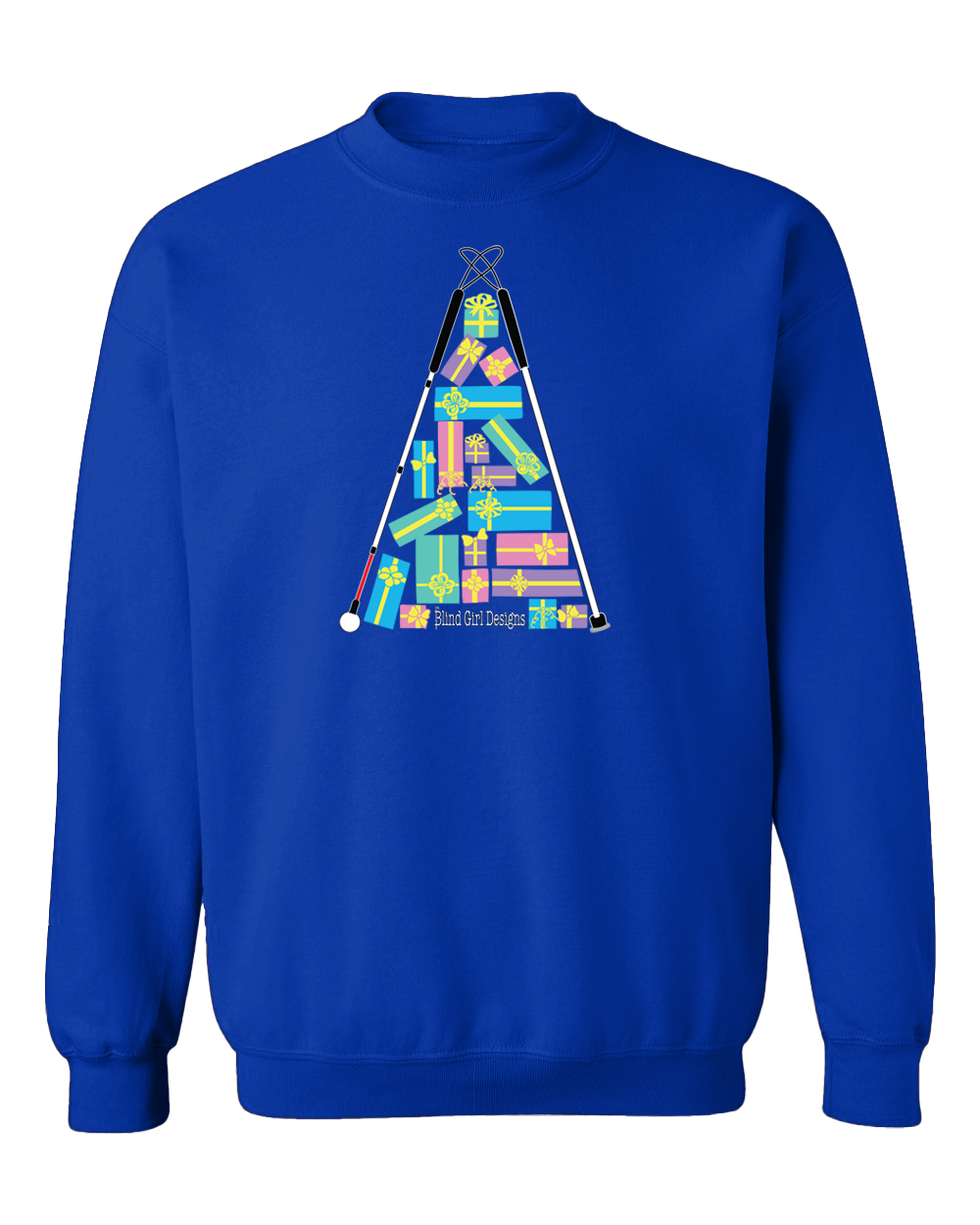 Christmas Tree of Gifts Sweatshirt - Royal Blue