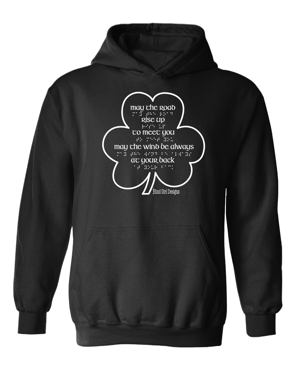 New 3D Glow-in-the-Dark Irish Blessing Hoodie - Black