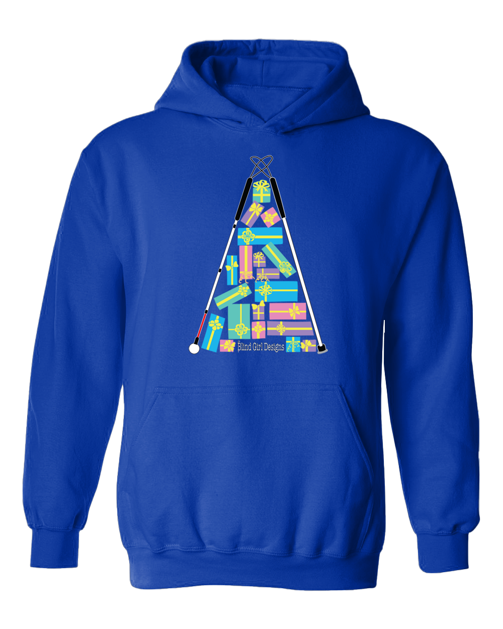 Christmas Tree of Gifts Hoodie - Royal Blue