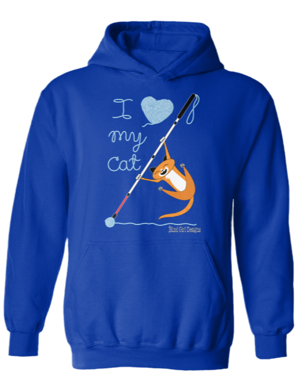 I Love My Cat Hoodie - Royal Blue