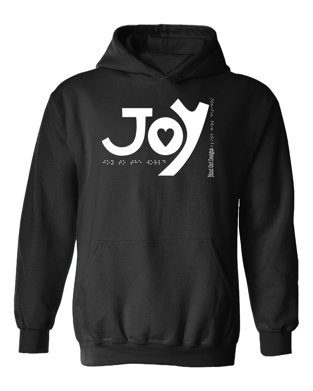 New 3D JOY Hoodie - Black with White Glitter Ink