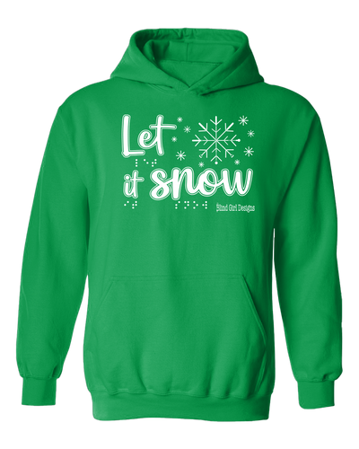 New! Tactile “Let It Snow!” Glow-in-the-Dark Hoodie - Irish Green