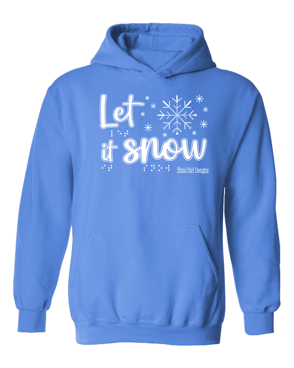 New! Tactile “Let It Snow!” Glow-in-the-Dark Hoodie - Carolina Blue