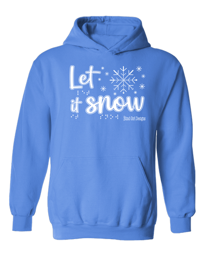 New! Tactile “Let It Snow!” Glow-in-the-Dark Hoodie - Carolina Blue