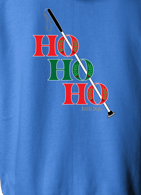 Ho ho ho!  white cane Zip Hoodie Carolina blue