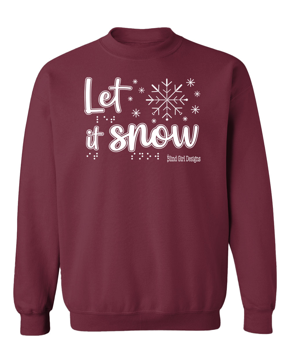 New! Tactile “Let It Snow!” Glow-in-the-Dark Sweatshirt - Berry