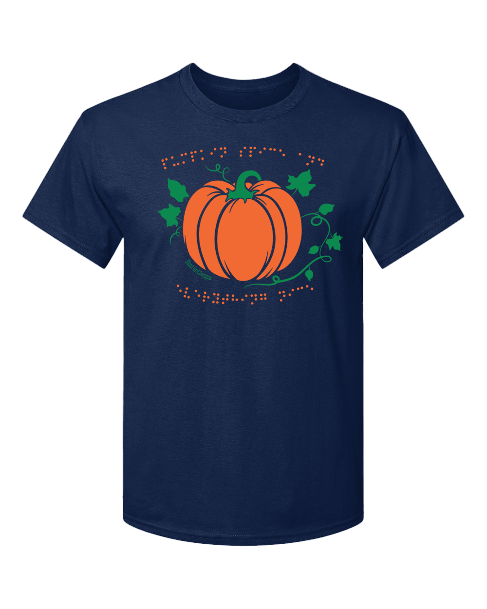 New! 3D Pumpkin Spice T-Shirt - Navy Blue