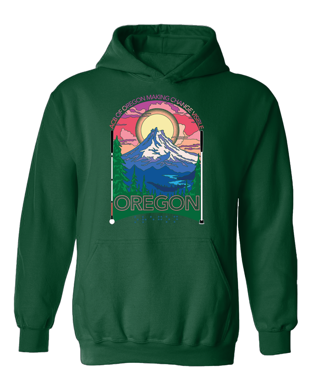 Oregon  Hoodie-Forest green