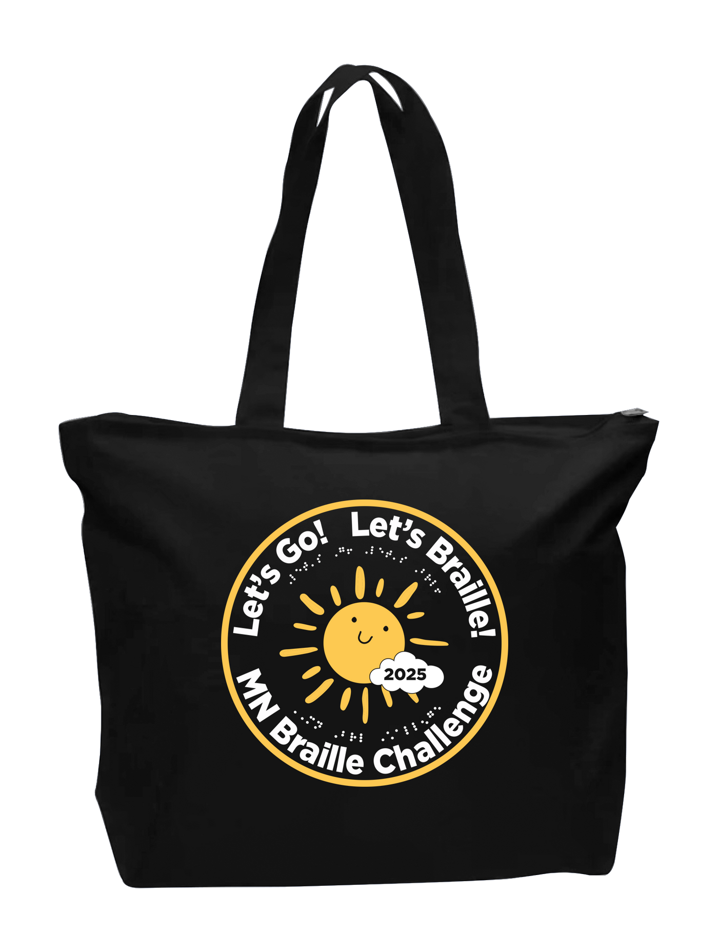 Minnesota Braille Challenge  Zip Tote black