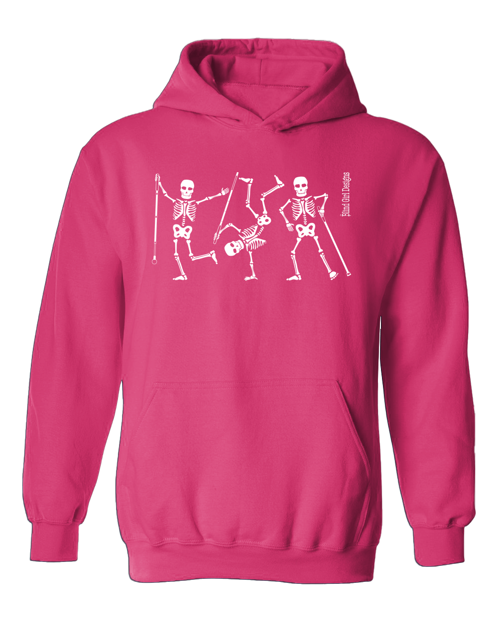 New! Dancing Skeletons 3D Glow-in-the-Dark Hoodie - Pink