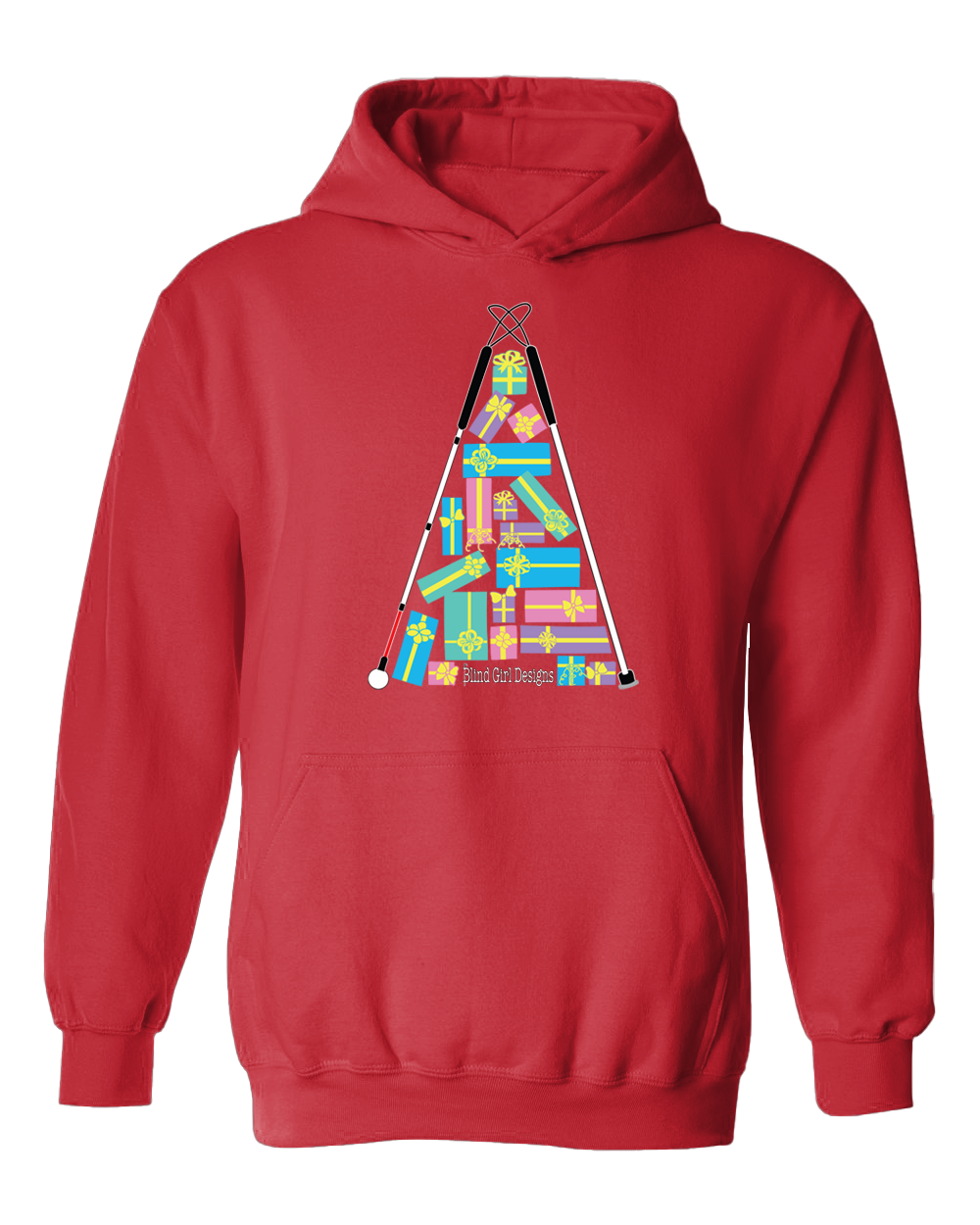 Christmas Tree of Gifts Hoodie - Red