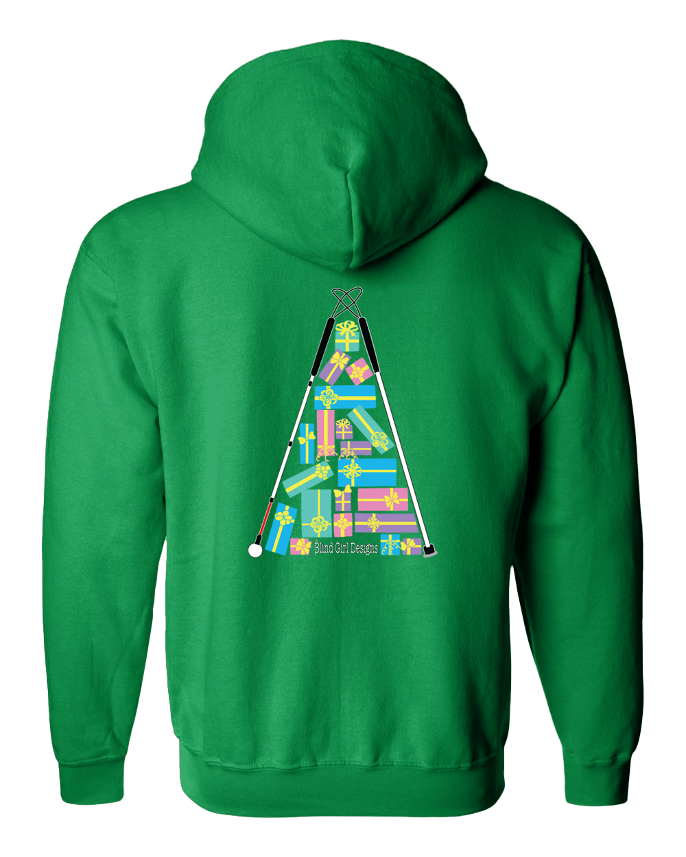 Christmas Tree of Gifts Zip Hoodie - Irish Green