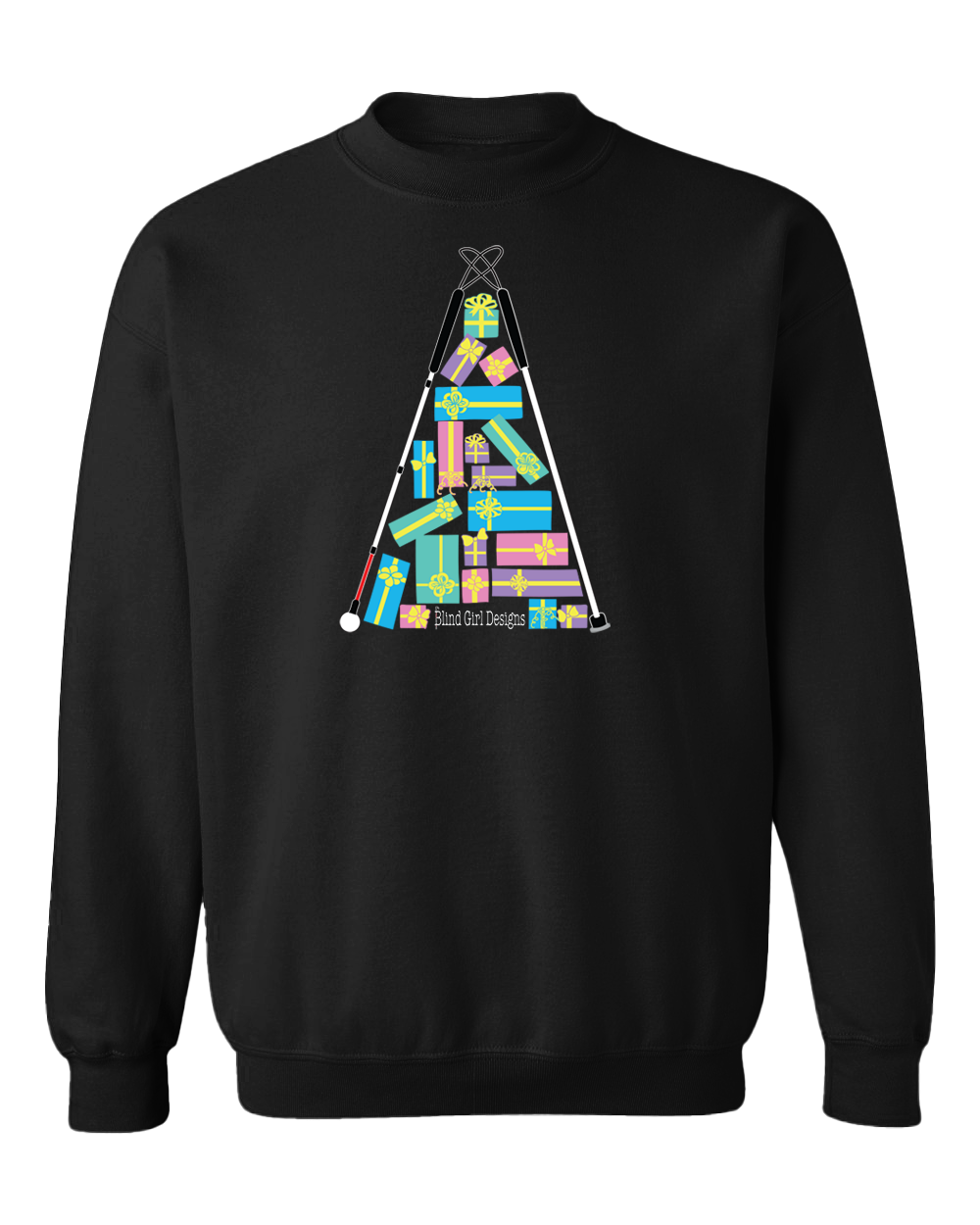 Christmas Tree of Gifts Sweatshirt - Black