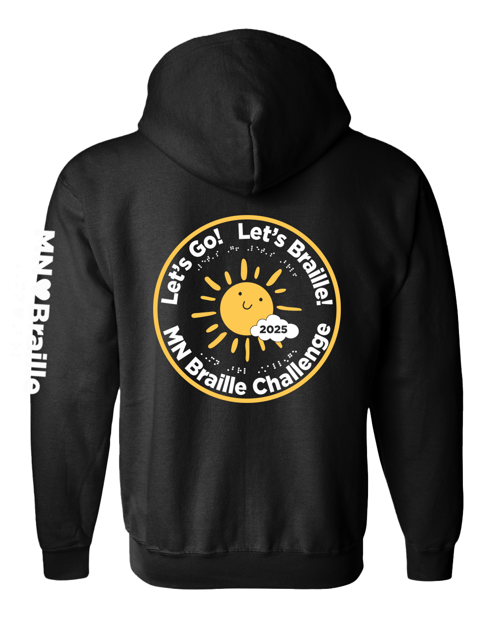 Minnesota  Braille Challenge zip hoodie black