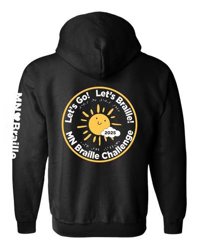 Minnesota  Braille Challenge zip hoodie black