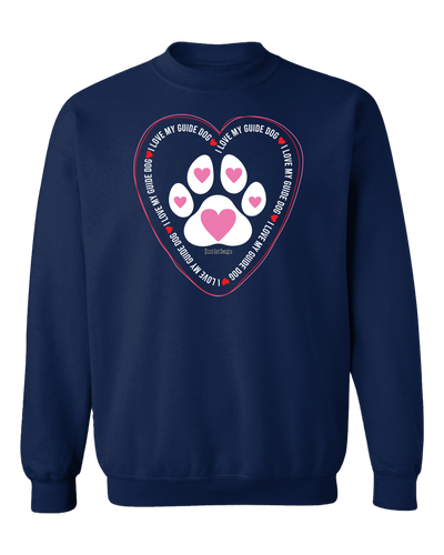 Sale! I love my guide dog SWEATSHIRT navy