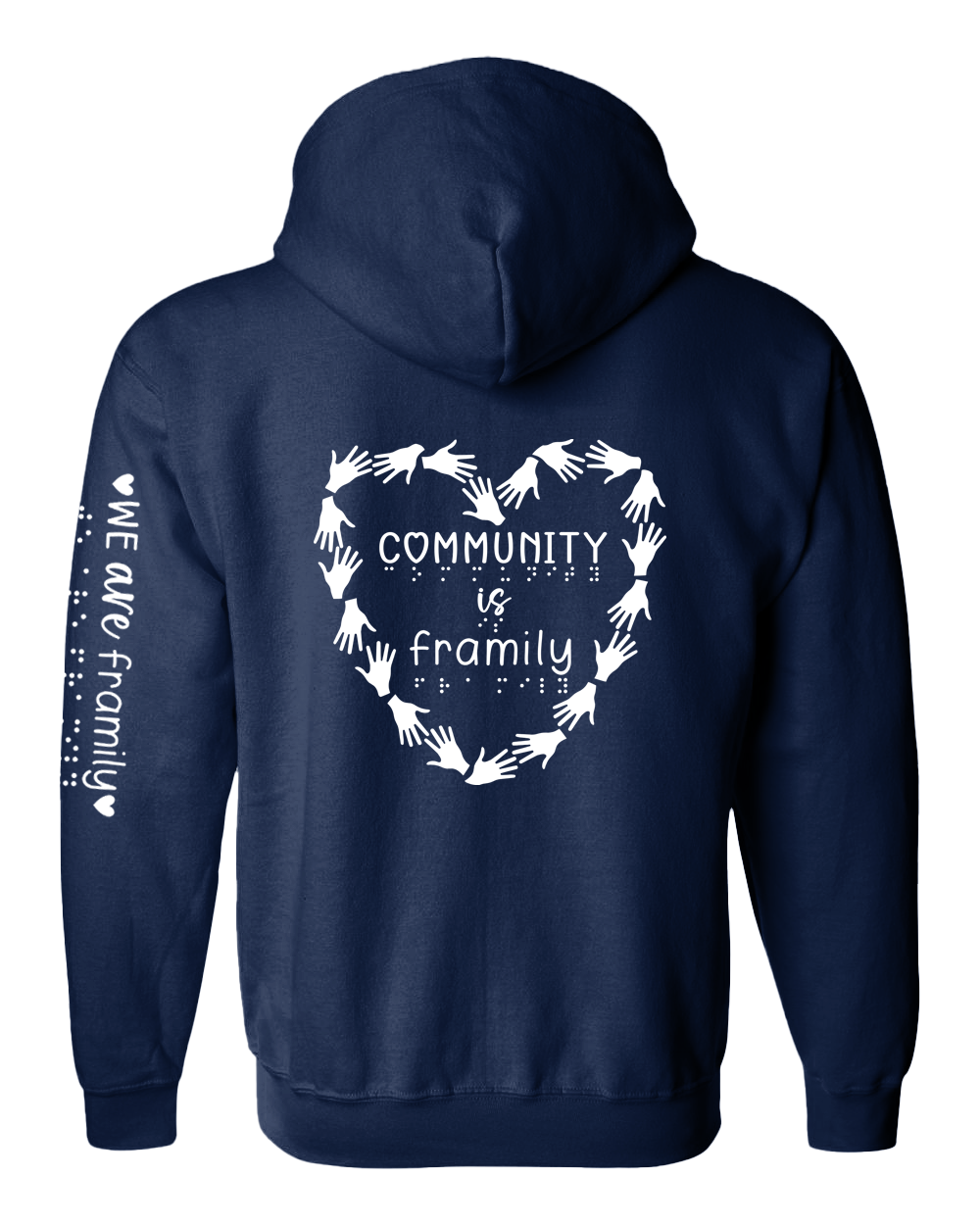 Community is framily Zip Hoodie navy