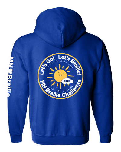 Minnesota  Braille Challenge zip hoodie royal