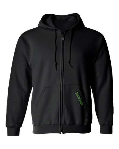 New 3D Glow-in-the-Dark IRISH Zip Hoodie - Black